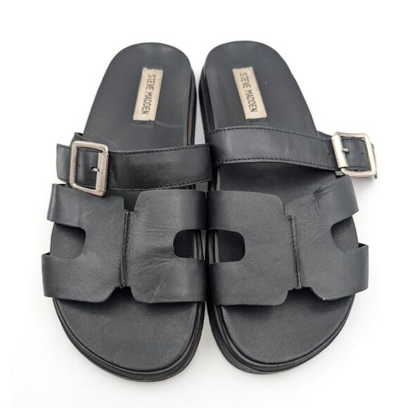 Steve Madden Mayhem Slide Sandal Open Toe Women's Black Size US8 EU39 - Picture 6 of 11